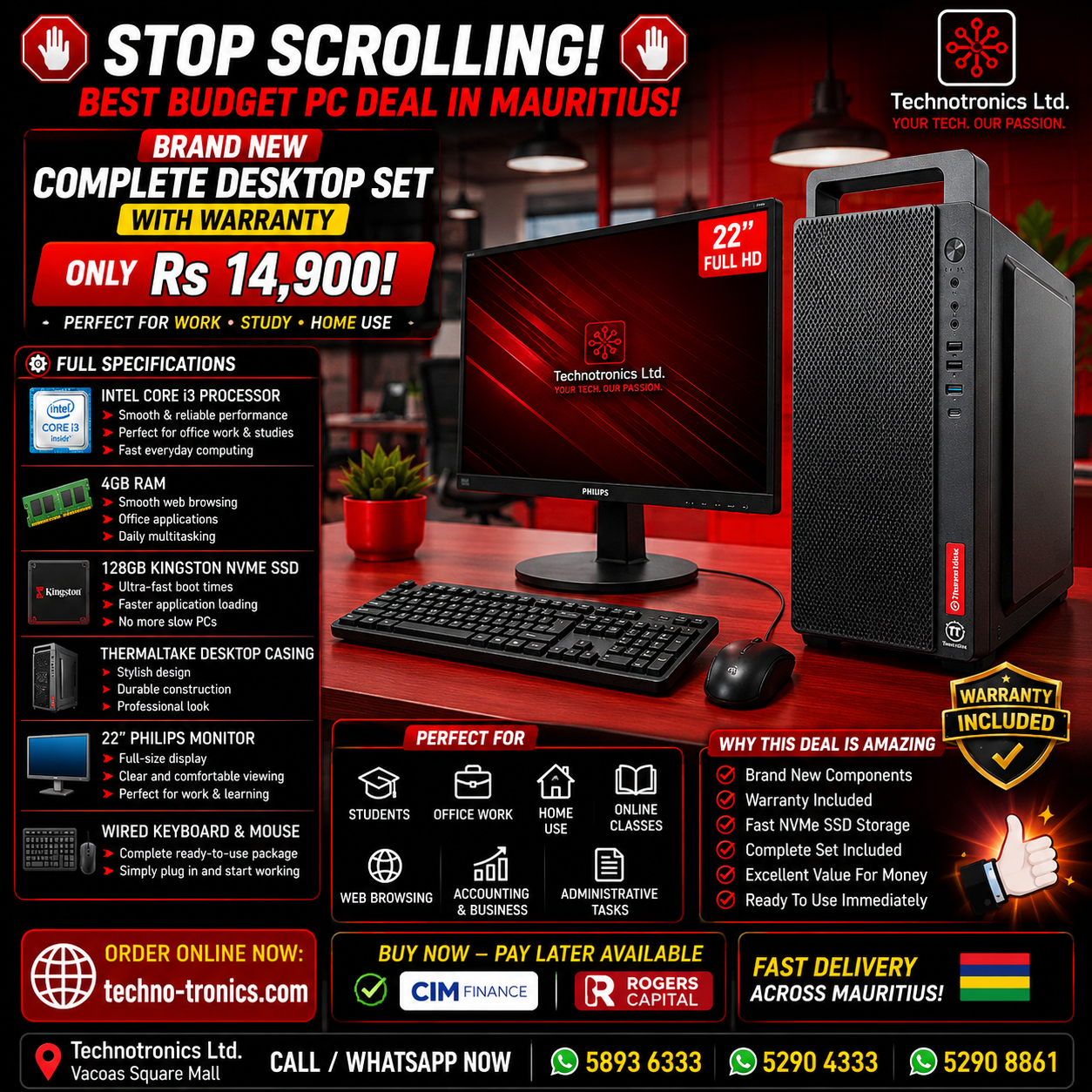 NEW COMPLETE DESKTOP SET Core i3 WITH WARRANTY