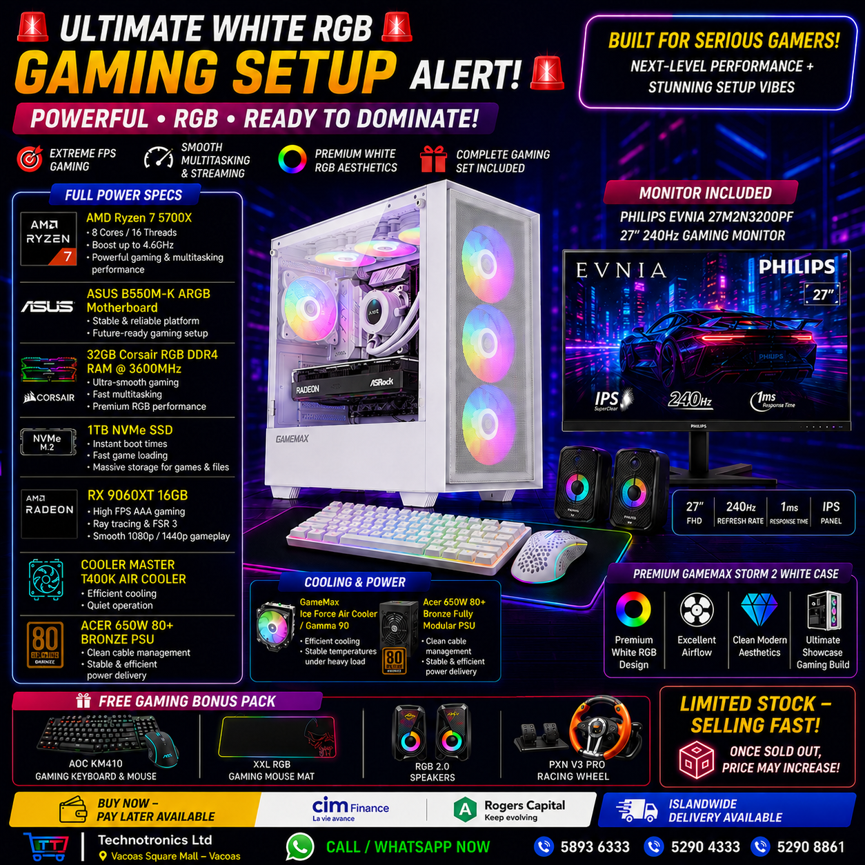 GAMEMAX Storm 2 White Gaming Set