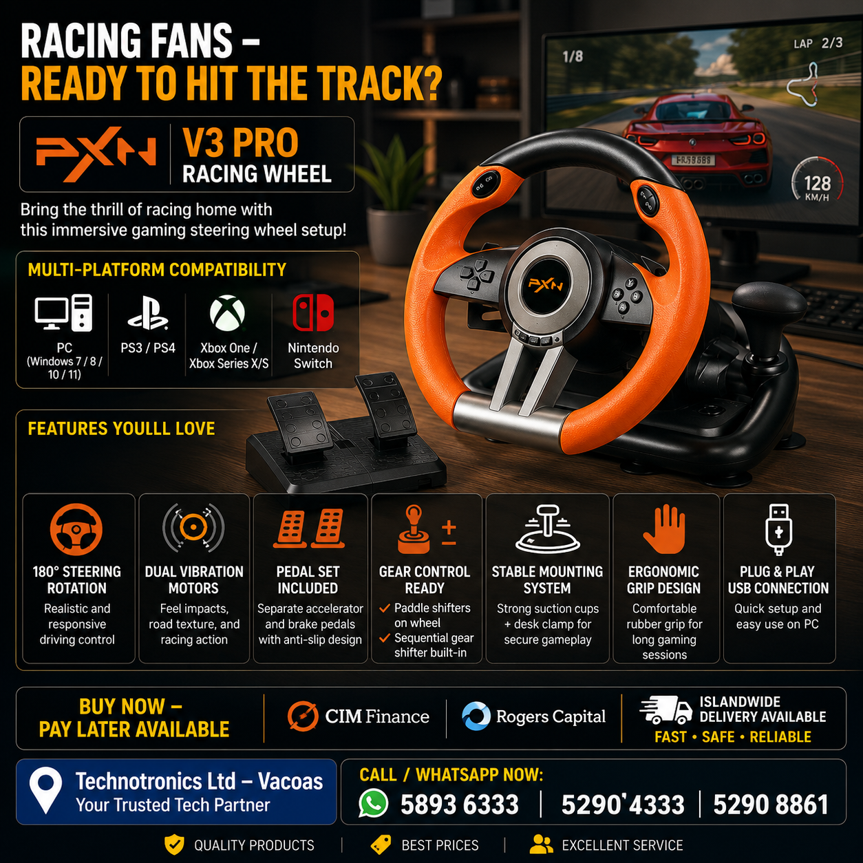 PXN V3 PRO RACING WHEEL Gaming Console