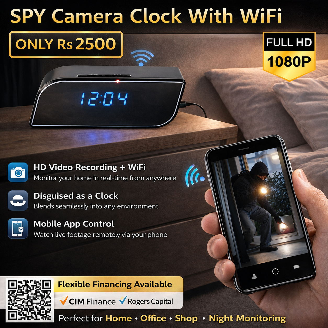 SPY Camera Clock With WiFi
