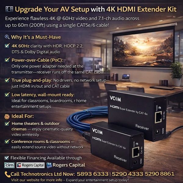 HDMI Extender 4K 60 M - Buy at TECHNOTRONICS Mauritius
