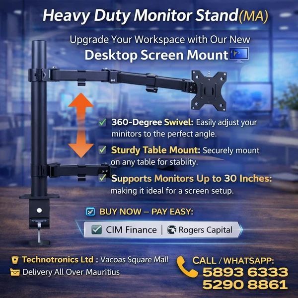 Heavy Duty Monitor Stand - Buy at TECHNOTRONICS Mauritius