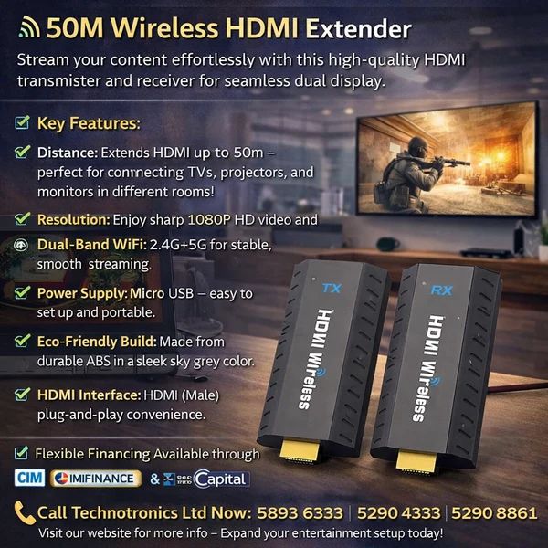 Wireless HDMI Transmitter and Receiver - Buy at TECHNOTRONICS Mauritius