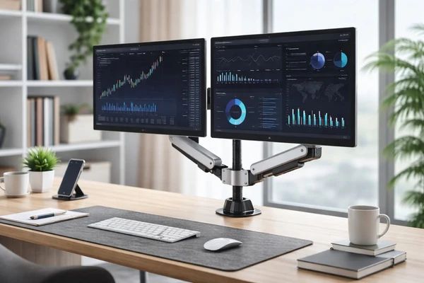Gas Spring Dual Monitor Arm - Buy at TECHNOTRONICS Mauritius