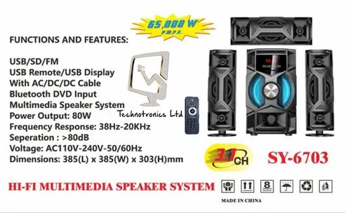3.1 Home Subwoofer System - Buy at TECHNOTRONICS Mauritius