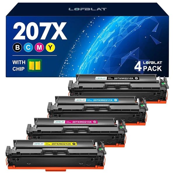 HP Compatible Toner W2210/1/2/3X(207X) Black,Yellow, Cyan, Magenta with chip - Buy at TECHNOTRONICS Mauritius