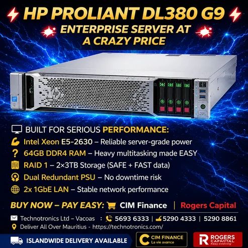 HP PROLIANT DL380 G9 Server - Buy at TECHNOTRONICS Mauritius