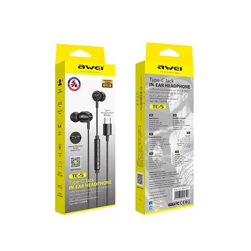 Awei Type-C Jack IN-EAR HEADPHONE TC-5 - Buy at TECHNOTRONICS Mauritius
