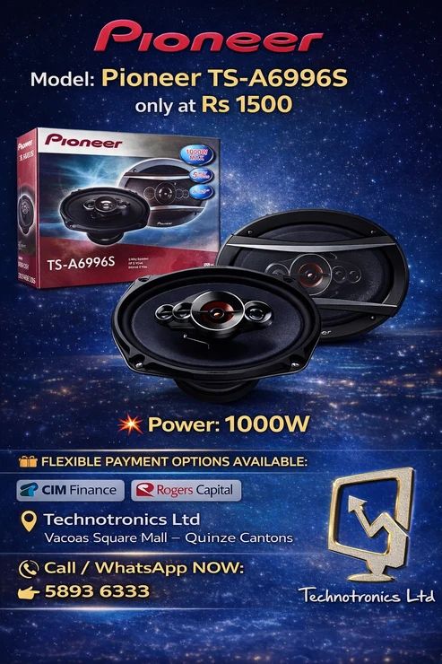 Pioneer TS-A6996S Car Audio Speaker 1000Watt - Buy at TECHNOTRONICS Mauritius
