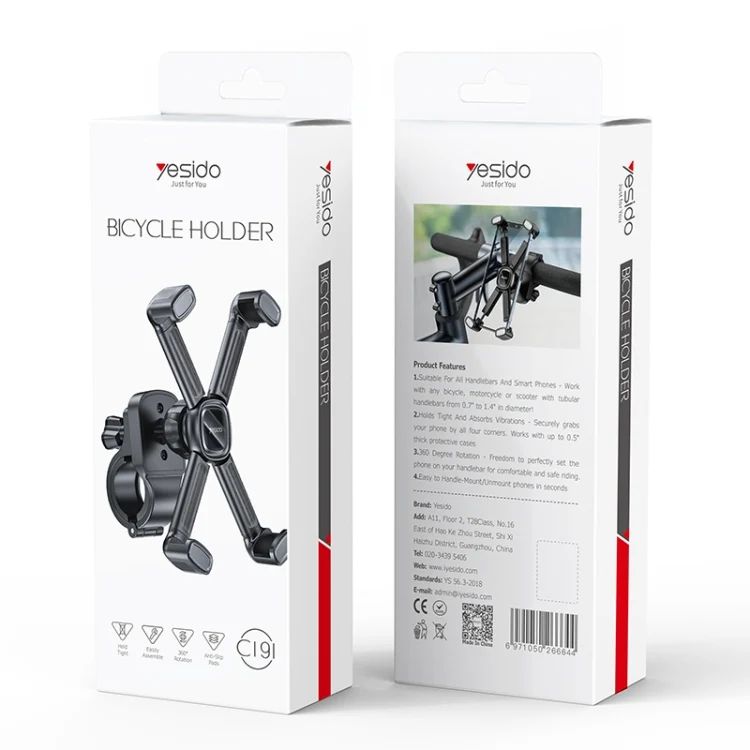 Yesido C191 4-axis Support Bicycle Handle Phone Holder - Buy at TECHNOTRONICS Mauritius