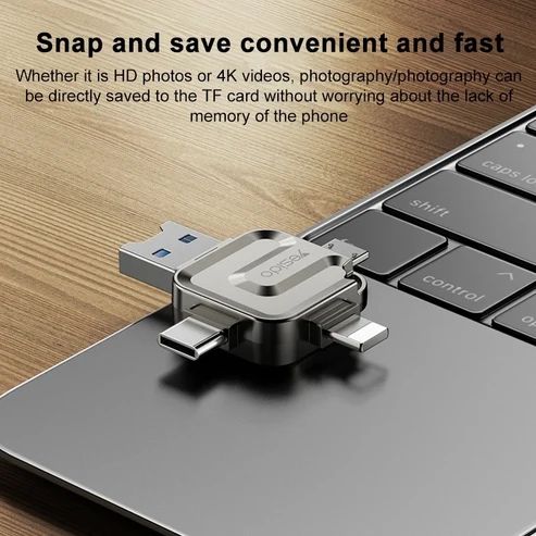 Yesido GS23 USB 3.0 to USB-C / Type-C + Micro USB + 8 Pin 4 in 1 OTG Adapter - Buy at TECHNOTRONICS Mauritius