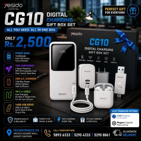 Yesido CG10 Digital Charging Gift Box Set - Buy at TECHNOTRONICS Mauritius