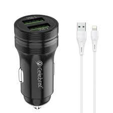 Car Charger And Cable CELEBRAT CC08 Lightning - Buy at TECHNOTRONICS Mauritius