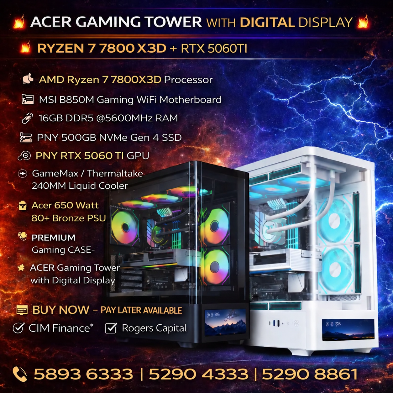 ACER GAMING TOWER WITH DIGITAL DISPLAY - Buy at TECHNOTRONICS Mauritius