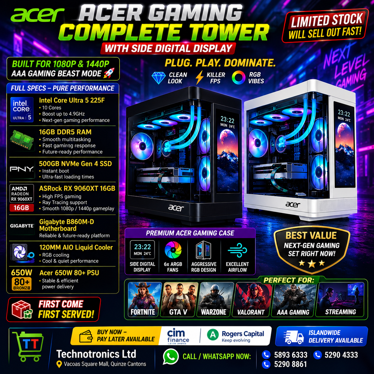 ACER GAMING COMPLETE TOWER - Buy at TECHNOTRONICS Mauritius