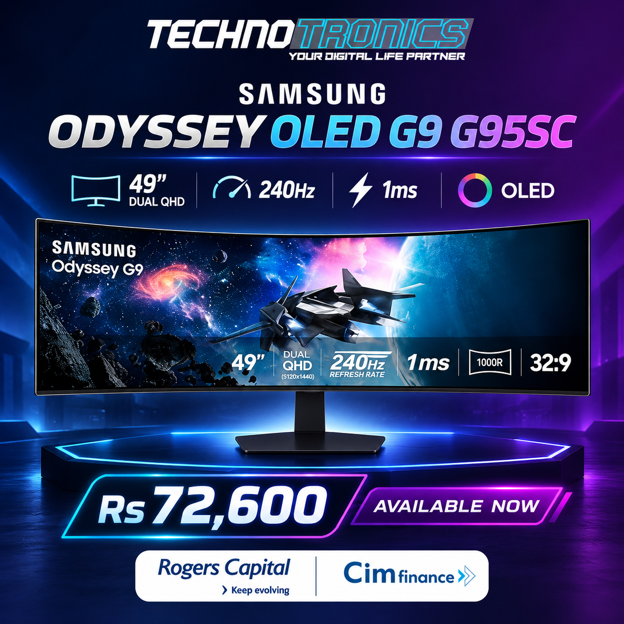 SAMSUNG ODYSSEY OLED G9 G95SC - Buy at TECHNOTRONICS Mauritius