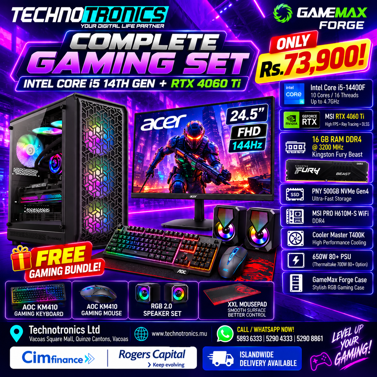 GAMEMAX FORGE COMPLETE GAMING SET - Buy at TECHNOTRONICS Mauritius