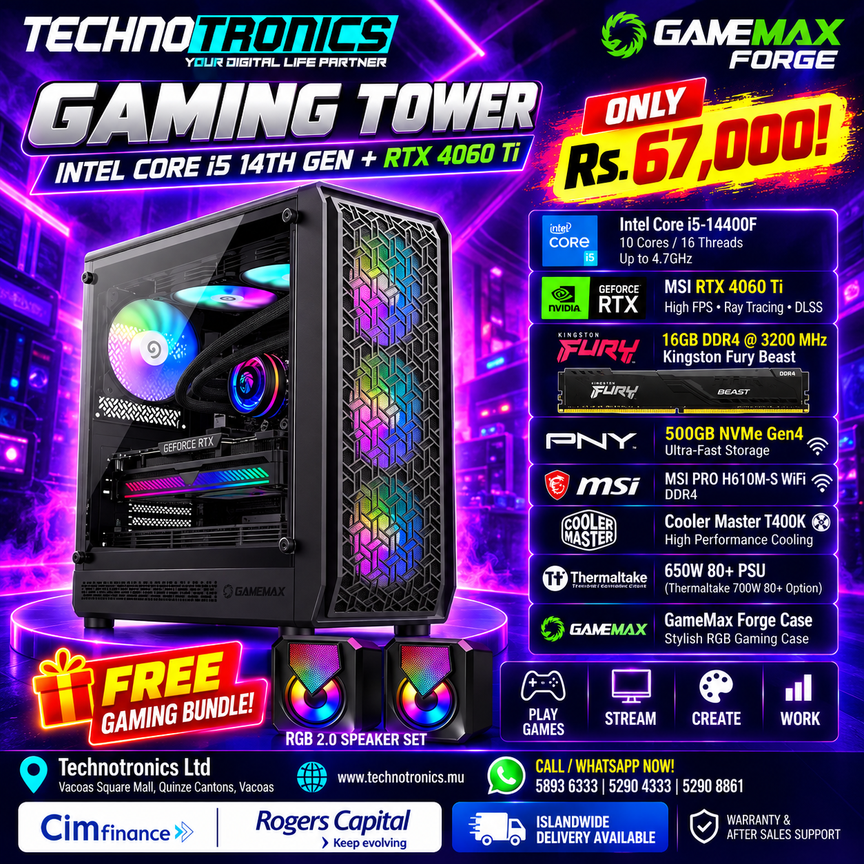 GAMEMAX FORGE TOWER - Buy at TECHNOTRONICS Mauritius