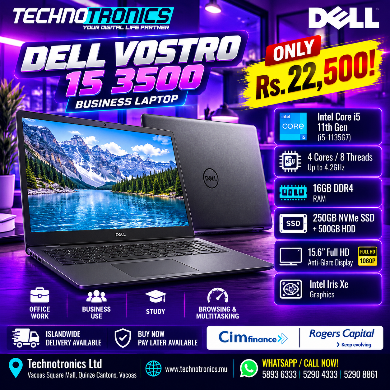 RENEWED DELL VOSTRO 15 3500 - Buy at TECHNOTRONICS Mauritius