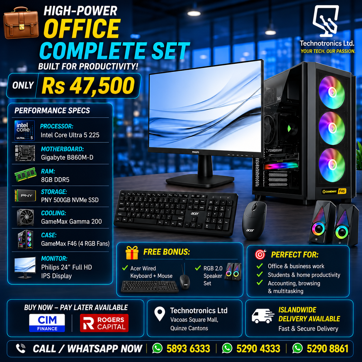 Gamemax F46 Complete Set Tower - Buy at TECHNOTRONICS Mauritius